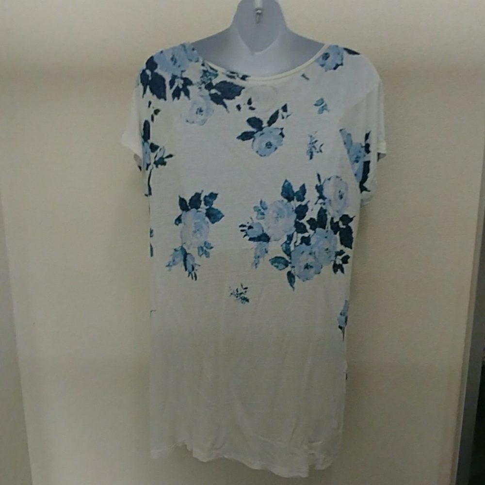 πLucky Brand Floral Linen Tunic Top - Picture 5 of 8